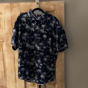 Forever 21 Dark Blue Shirt with White Palm Print